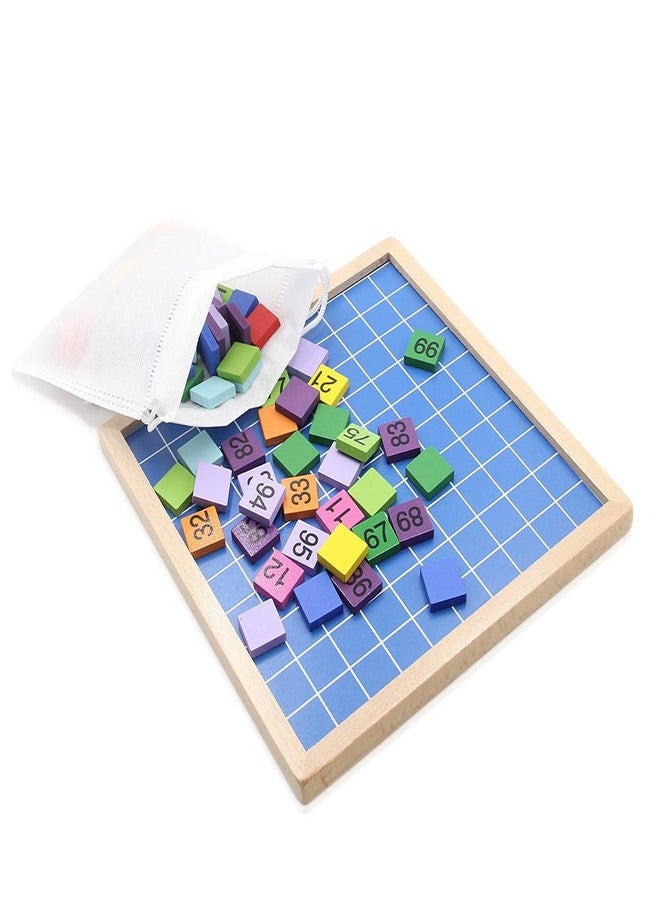 MERRYHEART Wooden Math Learning Board Toy, Montessori 1-100 Consecutive Numbers Wooden Hundred Digital Board, Educational Game for Kids with Storage Bag - Image 4